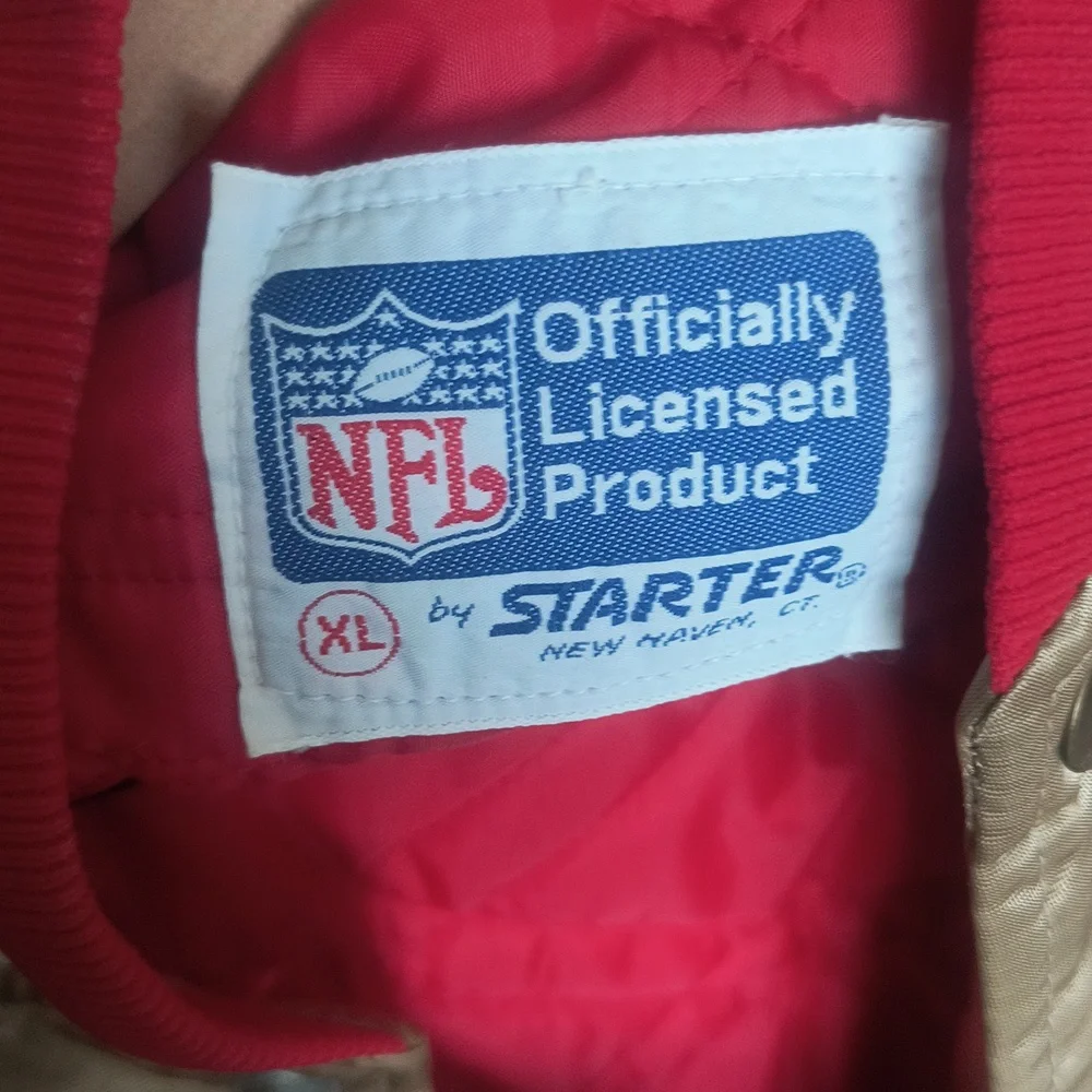 VTG NFL Super Bowl 19 Champions San Francisco 49ers Gold Bomber Starter Jacket - Picture 3 of 17